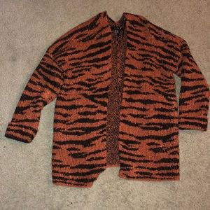 Tiger stripe oversized cardigan